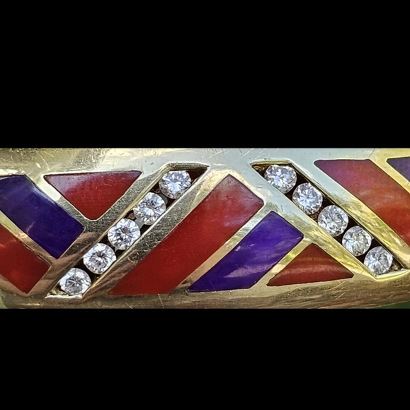 Sold Asch Grossbardt 14k Gold Diamond Bangle Bracelet 30 gm - Picture 13 of 17